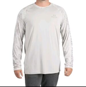 Realtree Fishing Mens |3XL| Light Gray Long Sleeve Performance Tee